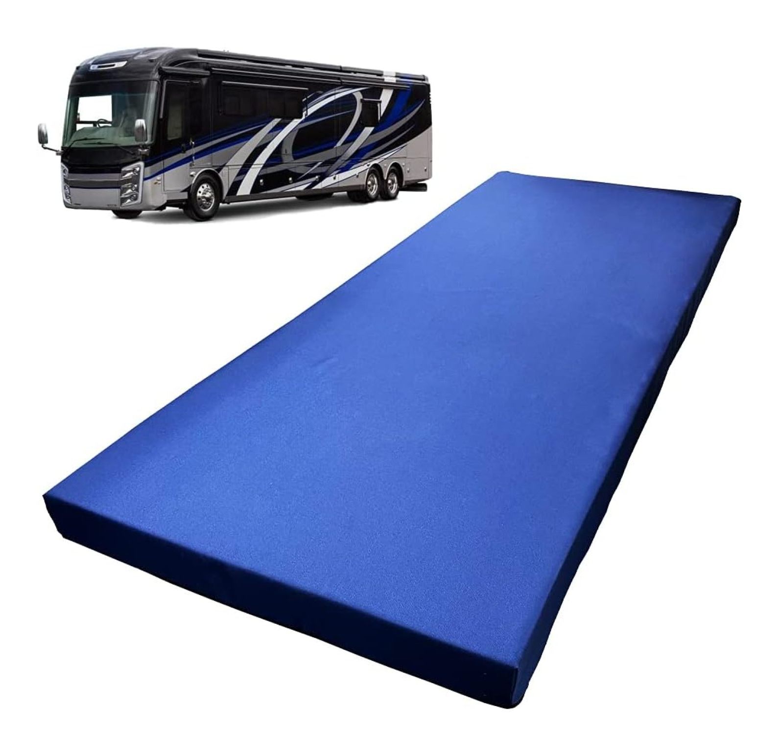 4 x 28 x 75 Water Resistant Memory Foam RV Bunk Mattress, Firm High Density Foam Base, Comfortable and Durable Polyester Cover, Truck, Camper, Travel Trailer