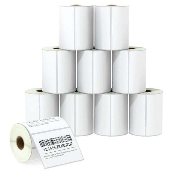 4" x 3" (102 mm x 76 mm) Shipping & Multipurpose Labels Compatible with Zebra & Rollo Label Printer,Premium Adhesive & Perforated [10 Rolls, 5000 Labels]
