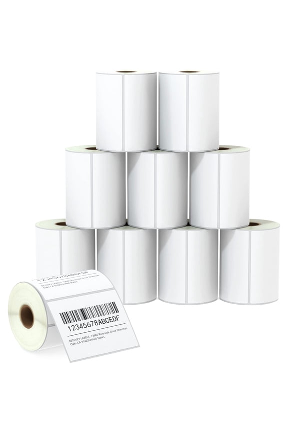 4" x 3" (102 mm x 76 mm) Shipping & Multipurpose Labels Compatible with Zebra & Rollo Label Printer,Premium Adhesive & Perforated [10 Rolls, 5000 Labels]