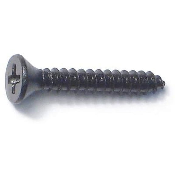 #4 x 3/4" Black Steel Phillips Flat Head Sheet Metal Screws (35 pcs.)