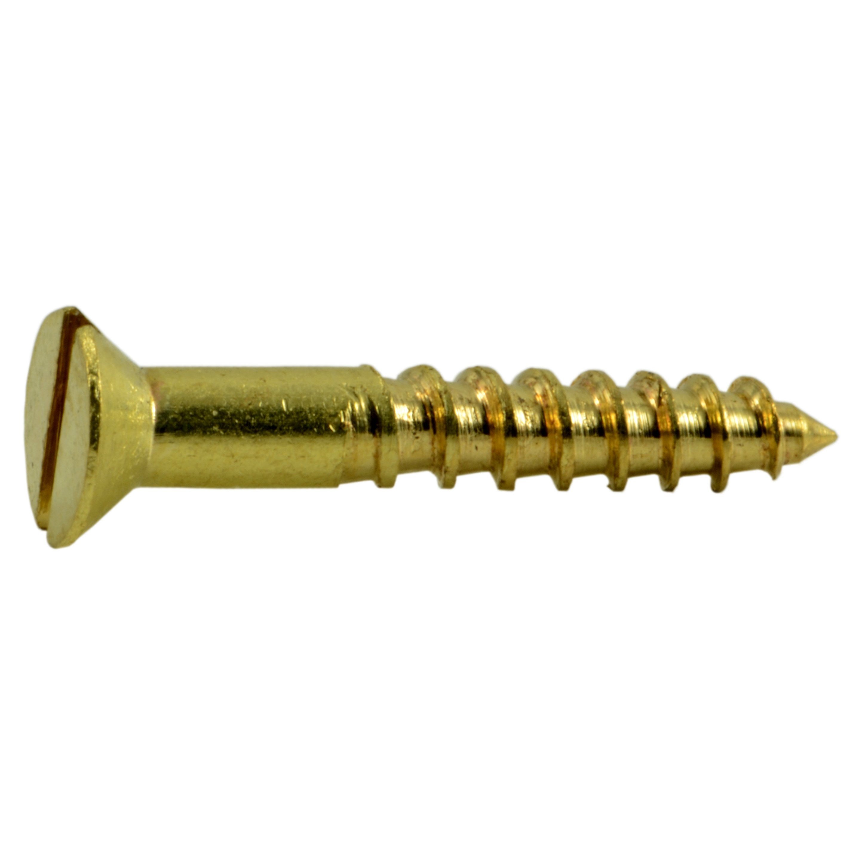 #4 x 3/4" Brass Slotted Flat Head Wood Screws WSFB-115 (48 pcs.)