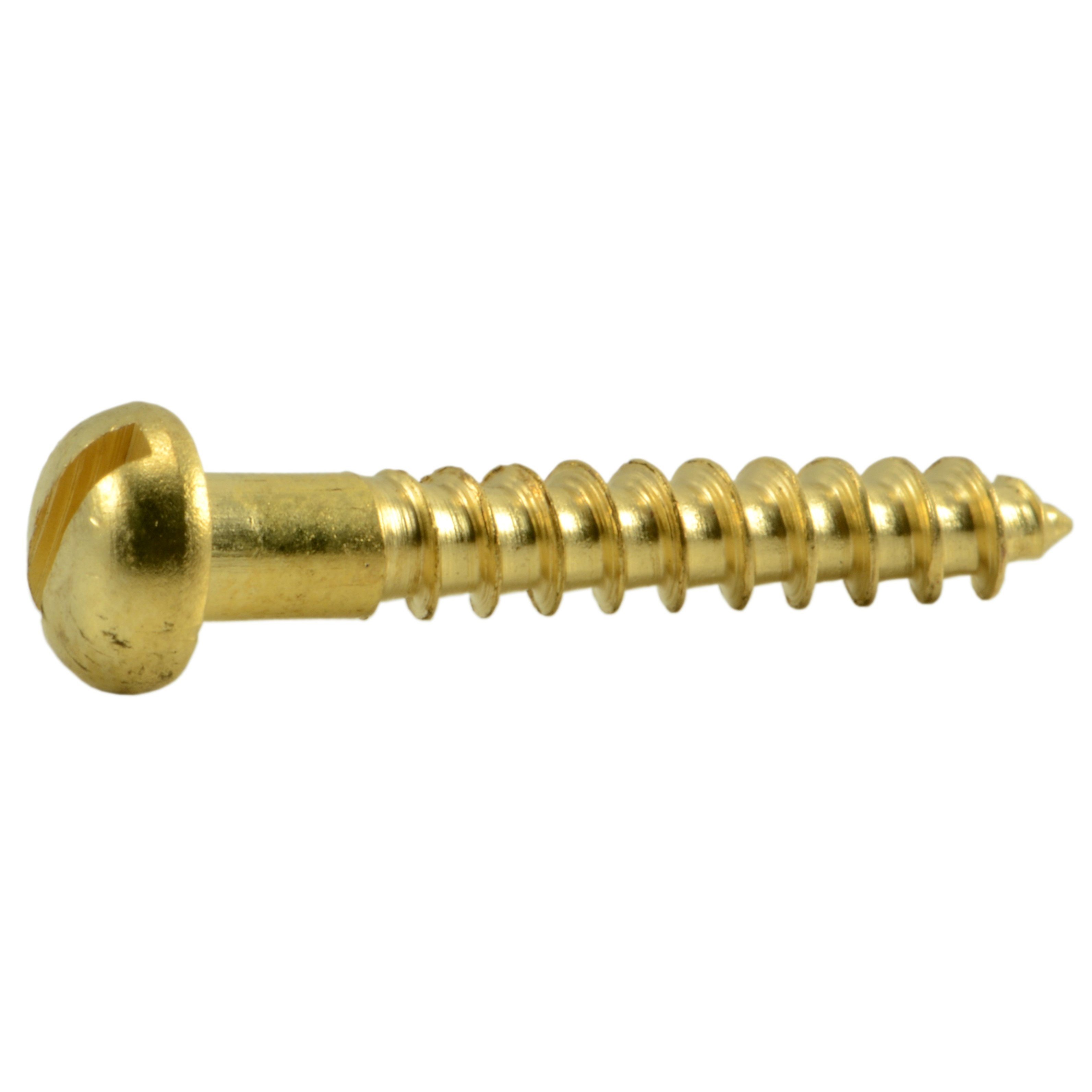 #4 x 3/4" Brass Slotted Round Head Wood Screws WSRB-078 (48 pcs.)