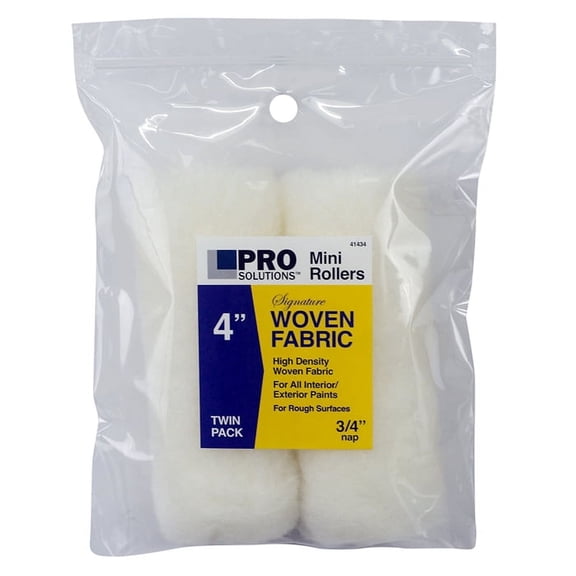 4 x 3/4 Nap Pro Solutions 41434 White Signature, White Woven Mini-Roller Cover, 2-Pack
