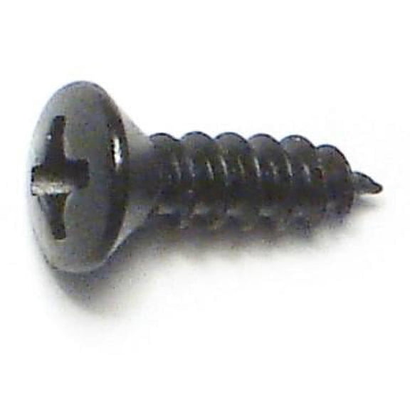 #4 x 3/8" Black Steel Phillips Oval Head Sheet Metal Screws (40 pcs.)