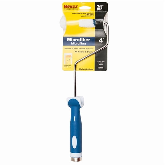 Whizz 4 In. x 3/8 In. Smooth To Semi-Smooth Paint Roller Cover & Frame 77600