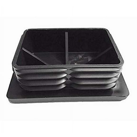 4" x 3" Rectangular Cap Plugs (6-8 Ga Steel (Fits 3.60"-3.67" L- 2.60"-2.67" W ID) | Heavy Duty Lamp Post - FENSING Pole Insert. Fitness Equipment End Caps. (5)