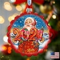 thumbnail image 1 of 4 x 3 in. 2024 Dated Celebration Santa Wreath Glass Christmas Ornaments, 1 of 1