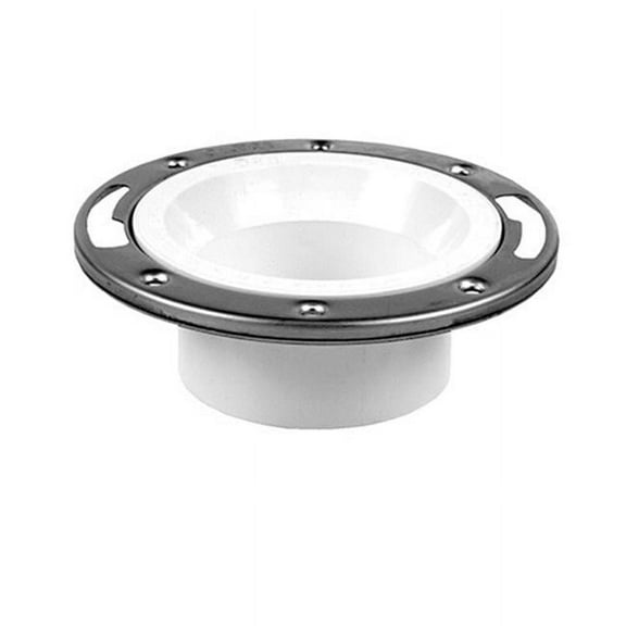 4 x 3 in. DWV PVC Closet Flange with Adjustable Metal Ring