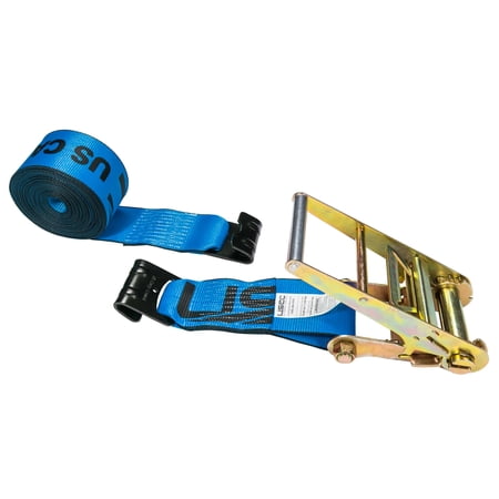 4" x 30' Blue Ratchet Strap w/ Flat Hooks