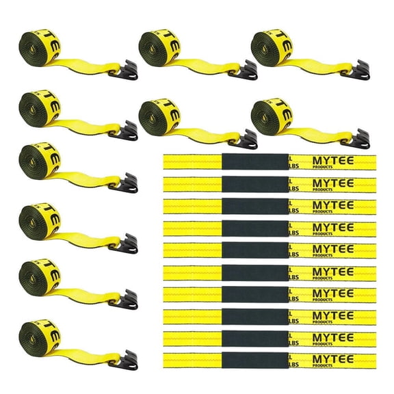 4" x 30' Winch Strap with Flat Hook WLL 5400 lbs with Cordura Sleeve - Black