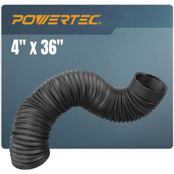 4'' x 36" Dust Collection Hose, Flexible 4 Inch Dust Collector Hose for Table Saw, Drill Press, Woodworking and Wood Shop Dust Collection System (70128V)