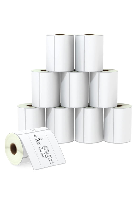 4" x 4" (102 mm x 102 mm) Shipping & Large Square Labels Compatible with Zebra & Rollo Label Printer,Premium Adhesive & Perforated [10 Rolls, 3500 Labels]