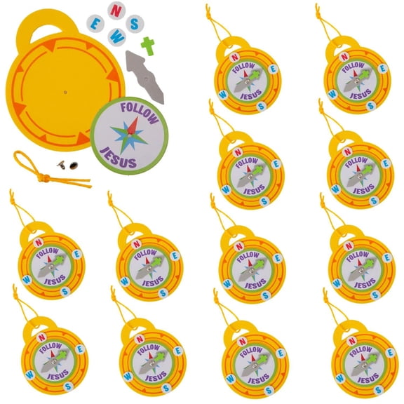 4" x 4 3/4" Rainforest VBS Follow Jesus Compass Foam Craft Kit - Makes 12