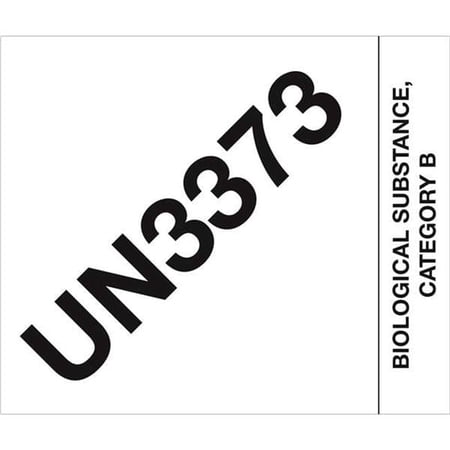 4 x 4.75 in. - UN3373 Biological Substance Category B Labels - Black & White