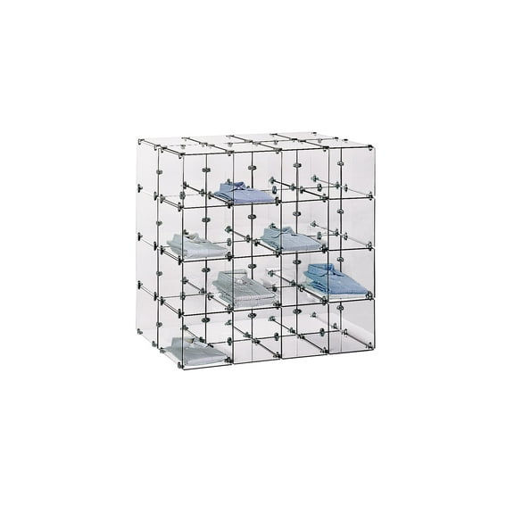 4 x 4 Double Sided 12" x 12" Glass Cube Kit with Metal Clips