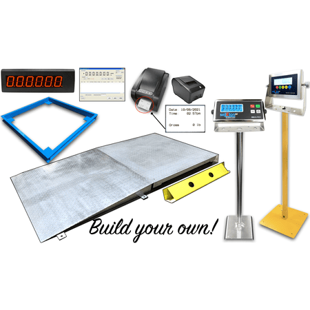 4' x 4' Floor Scale 5000 lb x 1 lb Weight Capacity + 2 Bumper Guards - SellEton SL-700-4x4-5k
