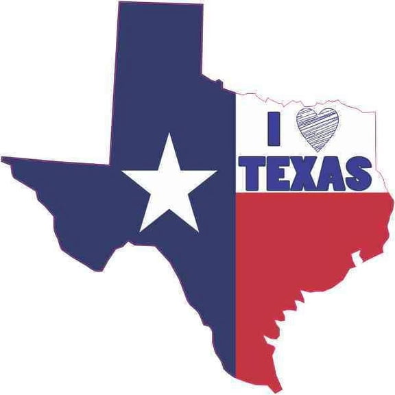 4 x 4 I Heart Texas Texan Flag Car Bumper Sticker Truck Window Vinyl Decal