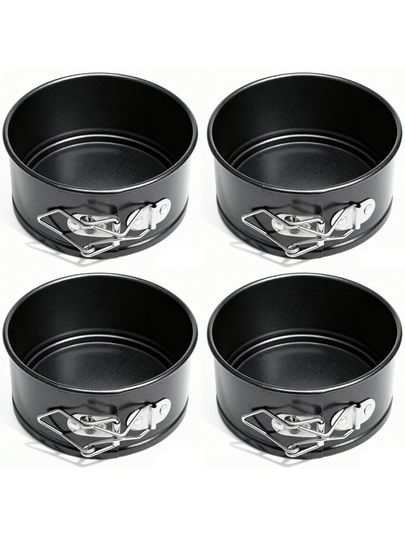 4-Inch Mini Springform Pan Set - 4 Piece Small Nonstick Cheesecake Pan for Mini Cheesecakes, Pizzas and Quiches