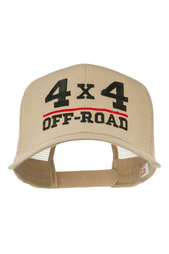 4 x 4 Off Road Embroidered Mesh Back Cap - Khaki OSFM