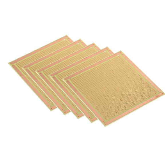 4" x 4" PCB Board Circuit, 5 Pcs Single Sided Prototype Solder Boards for Soldering and Electronic Project Circuit Boards Solderable Breadboard, Yellow