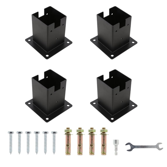 Inner Post Support 4 x 4 Post Base 4PCS,Inner Size 3.7