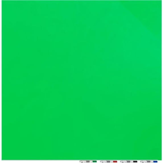 4 x 4 ft. Aria Green Frameless Glass Whiteboard with 0.25 in. Tempered Glass