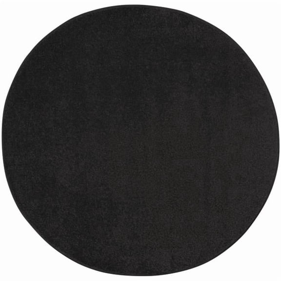 4 x 4 ft. Black Non Skid Indoor & Outdoor Round Area Rug - Black - 4 x 4 ft.