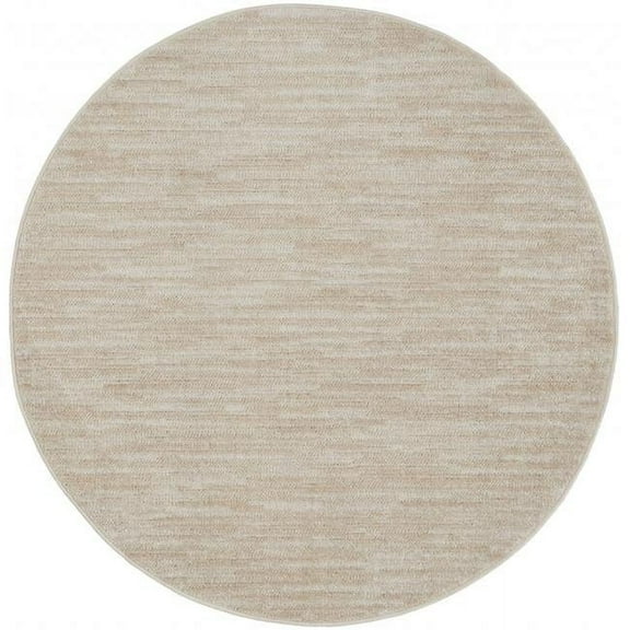 4 x 4 ft. Ivory & Beige Non Skid Indoor & Outdoor Round Area Rug - Beige and Ivory - 0.25in. H x 48in. W x 48in. D