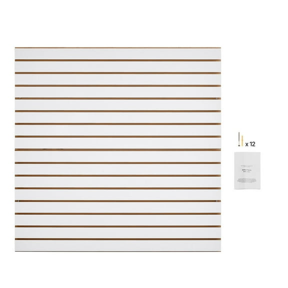 4 x 4 ft Slat Wall Paneling MDF White Garage Slatwall with Modular Design