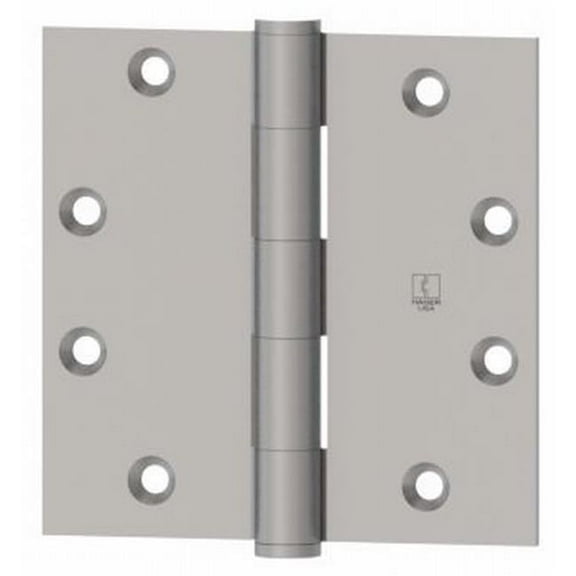 4 x 4 in. Full Mortise Five Knuckle Plain Bearing Standard Weight Hinge, Bright Nickel