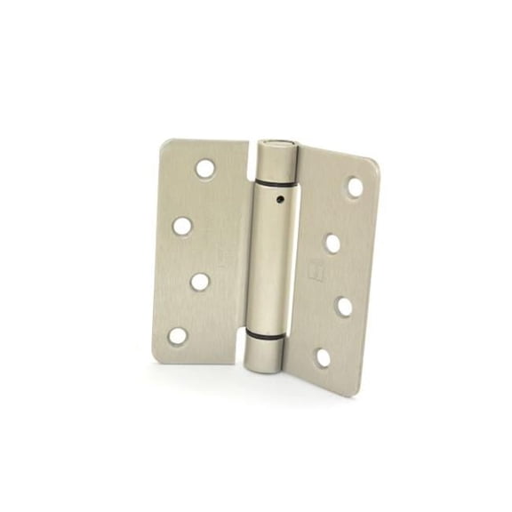 4 x 4 in. Radius Corner Steel Full Mortise Residential Spring Hinge - 0.25 in. - Set of 2