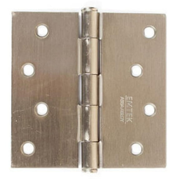 4 x 4 in. Square Steel Residential Duty Hinges, Satin Nickel - Set of 2