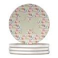 thumbnail image 1 of 4 x 4 in. Unisex Bichon Frise Merry Christmas Large Sandstone Coasters, Multi Color - Pack of 4, 1 of 1