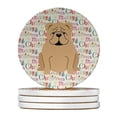 thumbnail image 1 of 4 x 4 in. Unisex Merry Christmas English Bulldog Fawn Large Sandstone Coasters, Multi Color - Pack of 4, 1 of 1