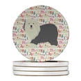 thumbnail image 1 of 4 x 4 in. Unisex Old English Sheepdog Merry Christmas Large Sandstone Coasters, Multi Color - Pack of 4, 1 of 1