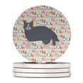 thumbnail image 1 of 4 x 4 in. Unisex Selkirk Rex No.1 Cat Christmas Large Sandstone Coasters - Pack of 4, 1 of 1