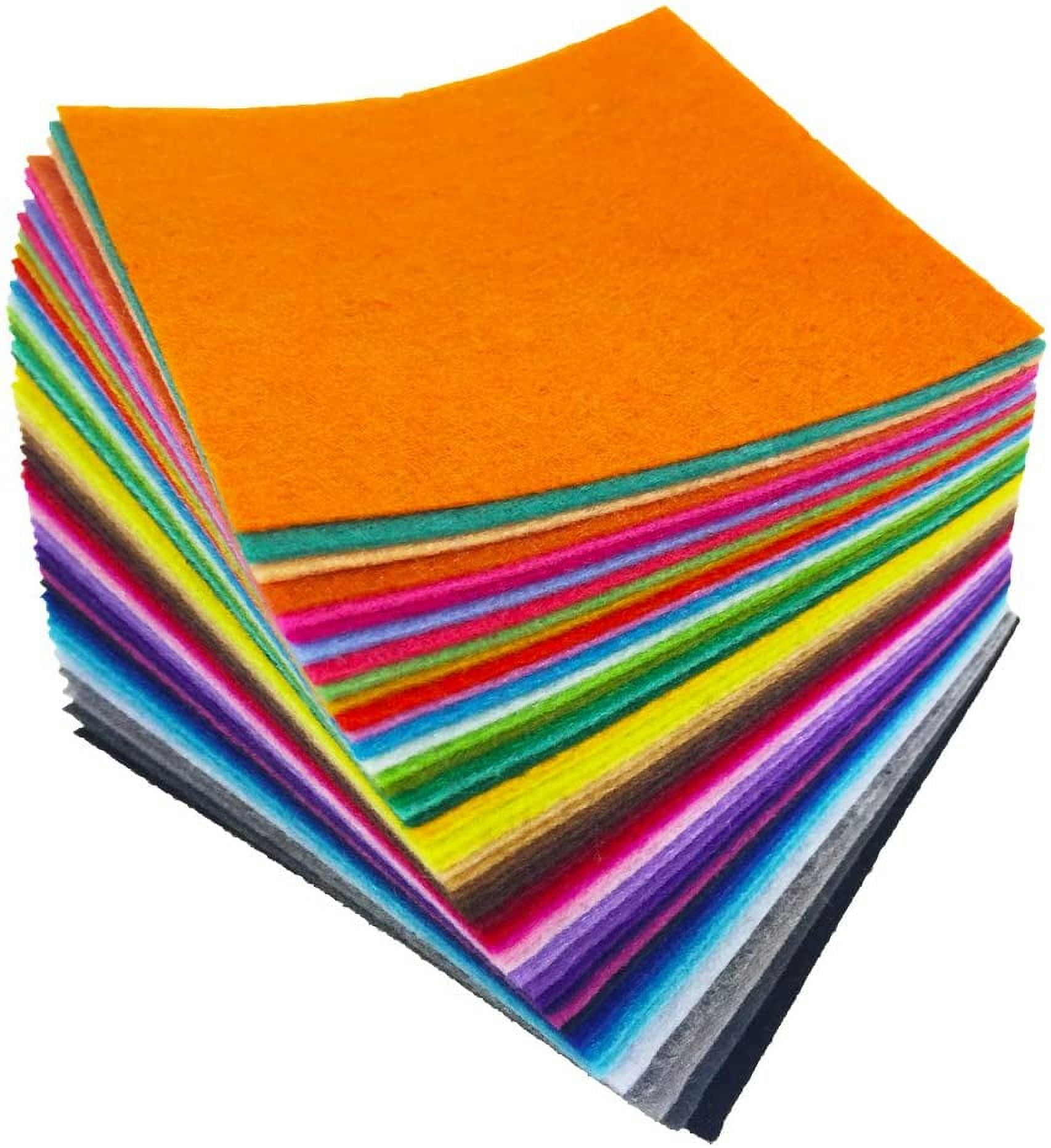 4 x 4 inches (10 x10cm) Assorted Color Felt Fabric Sheets Patchwork Sewing DIY Craft 1mm Thick with Sewing Kit for Choice (Felt only, 48pcs)