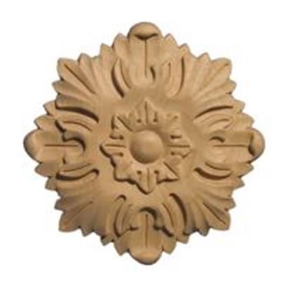 4 x 4 x 0.62 in. Rosette Acanthus - Maple