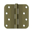 thumbnail image 1 of 4 x 4 x 0.625 in. Radius Hinge, Antique Brass, 1 of 1