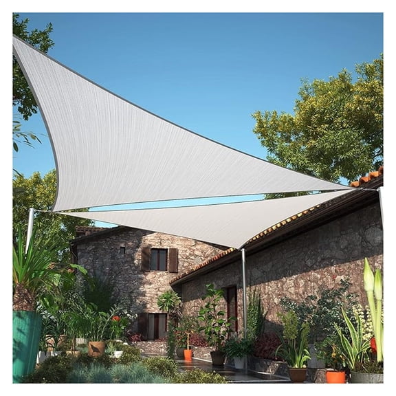 4' x 4' x 4' Grey Sun Shade Sail UPF50 Triangle SMTAPRT14 Canopy Fabric Cloth Screen, Water Air Permeable & UV Resistant, Heavy Duty (We Customize Size)