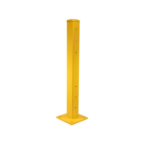 Mytee Products 4"x 4"x42" Bolt-On Steel Rigid Post for 3-Ribbed Guard Rails - Yellow