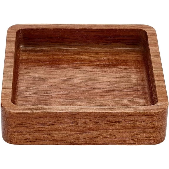 4 x 4Inch Square Wooden Serving Platter Acacia Wood Serving Tray Decorative Small Charcuterie Board