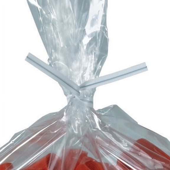 4 x 5/32" White Plastic Twist Ties - 2000 Per Case