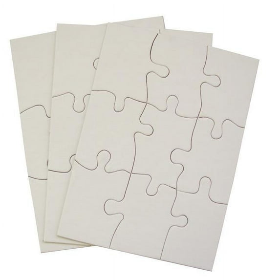 4 x 5.5 in. Puzzle-It Blank Puzzles - 9 Piece - 24 Per Pack