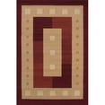 thumbnail image 1 of 4' x 5' Burgundy and Tan Border Accent Area Rug, 1 of 2