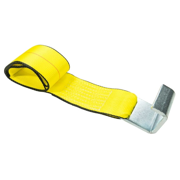 US Cargo Control 4" x 5' Roll Off Container Winch Strap with Flat Hook & Sewn Loop End, 5,400 LBS Working Load Limit, 4 Inch Winch Straps for Roll Off Dumpster and Container Trucks