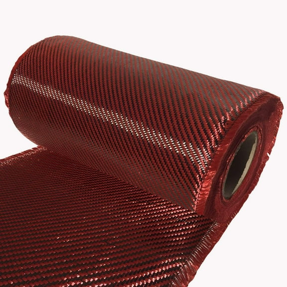 4" x 5 FT Red - KEVLAR FABRIC-2x2 TWILL WEAVE-3K/220g