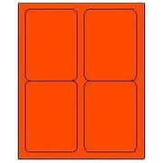 4 x 5 Fluorescent RedLabels for Laser / Inkjet Printers, 4 Labels Per Sheet 8.5 X 11 - Pack of 100 Sheets 400 Labels
