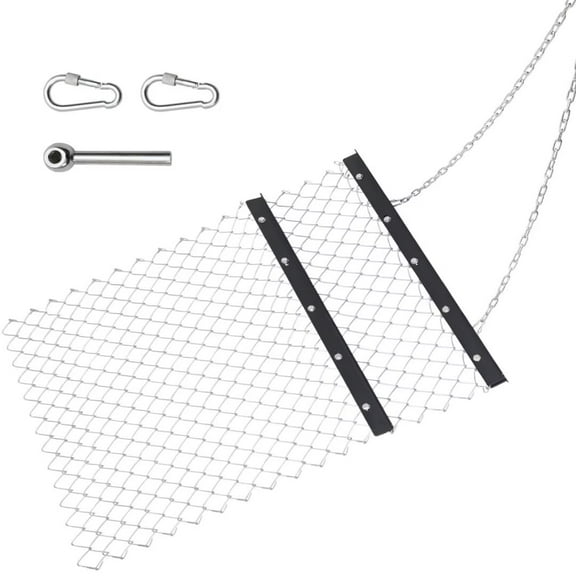 4 x 5 Foot ATV Chain Harrow UTV Drag Grader Tractor Attachments for Farm Garden Lawn