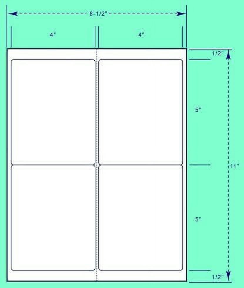 4" x 5" Labels - 4 Labels Per Sheet (100 Sheets - 400 Labels) - Walmart.com